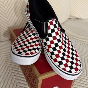 Vans Red and Black Sneakers Slip-On Style